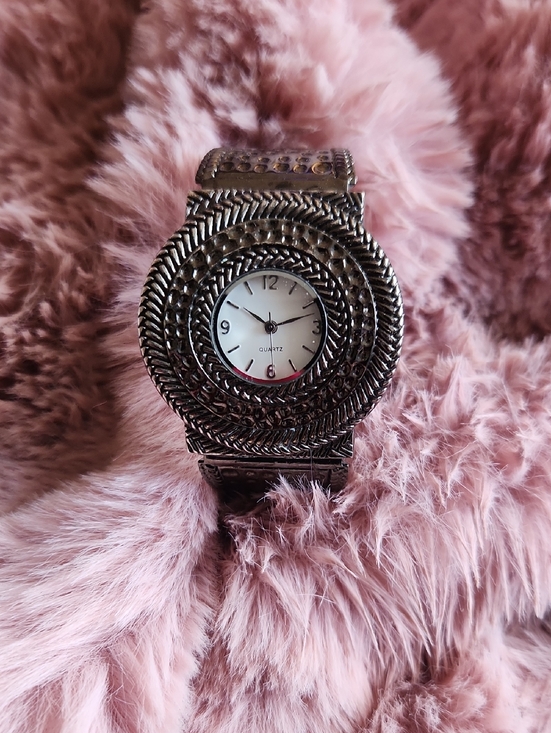 Accessories - Ornate Braided Silver-Tone Quartz Wristwatch